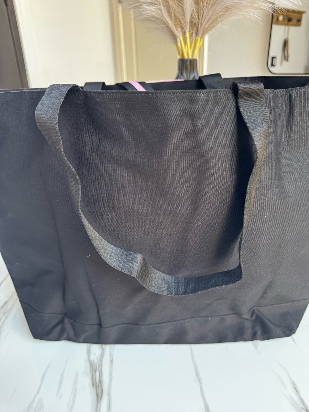 Victoria's Secret Black Tote with Pink Center Stripe and LOVE Logo - Picture 9 of 10